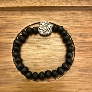 Boho style- black beaded bracelet